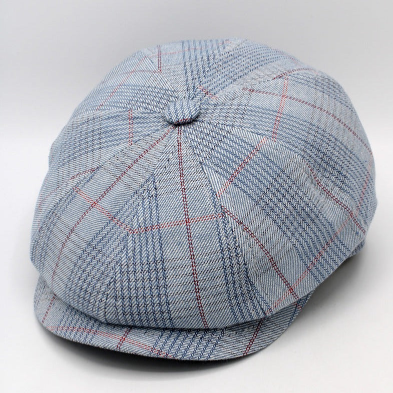 The Summer Sky Shelby Italian Newsboy Cap by Hologramme Paris