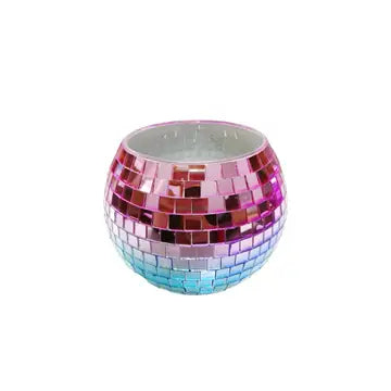 Disco Ball Pen Cup or Planter- Turquoise To Pink