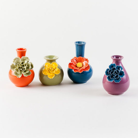 Bright Colored Vase with Flower
