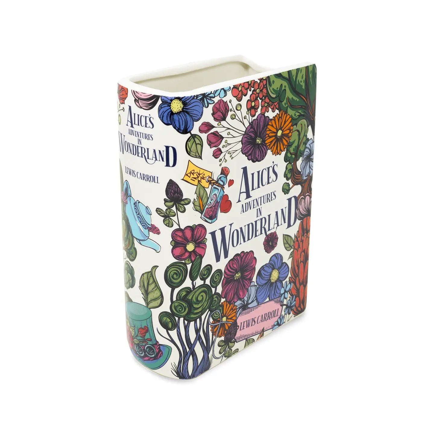 Alice in Wonderland Large Book Vase