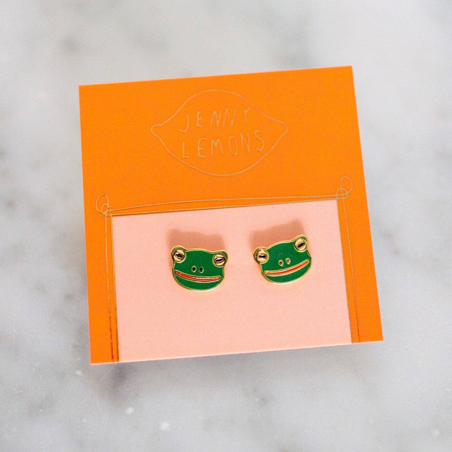 Frog Enamel Earrings