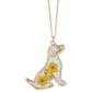 Gold Dog Dried Flower Necklace