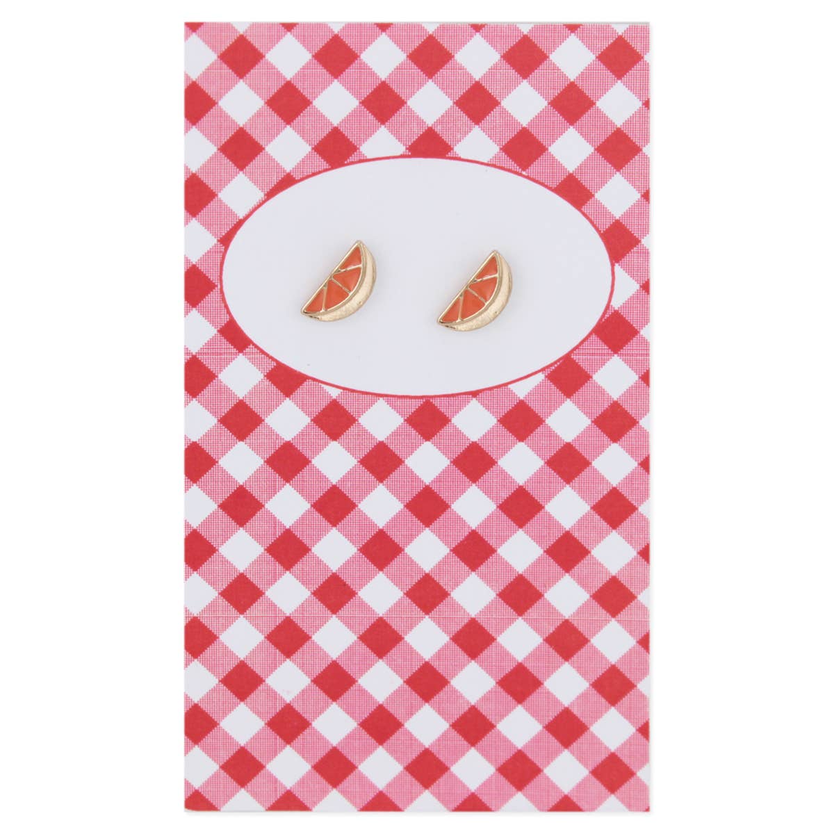 Lovely Day for a Picnic Orange Post Earrings