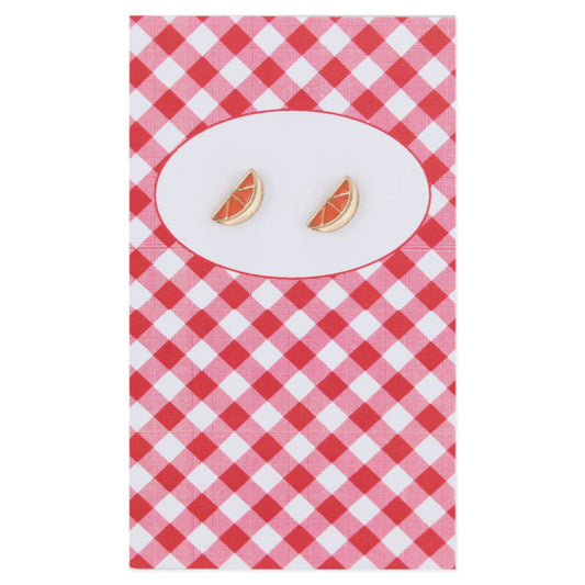 Lovely Day for a Picnic Orange Post Earrings