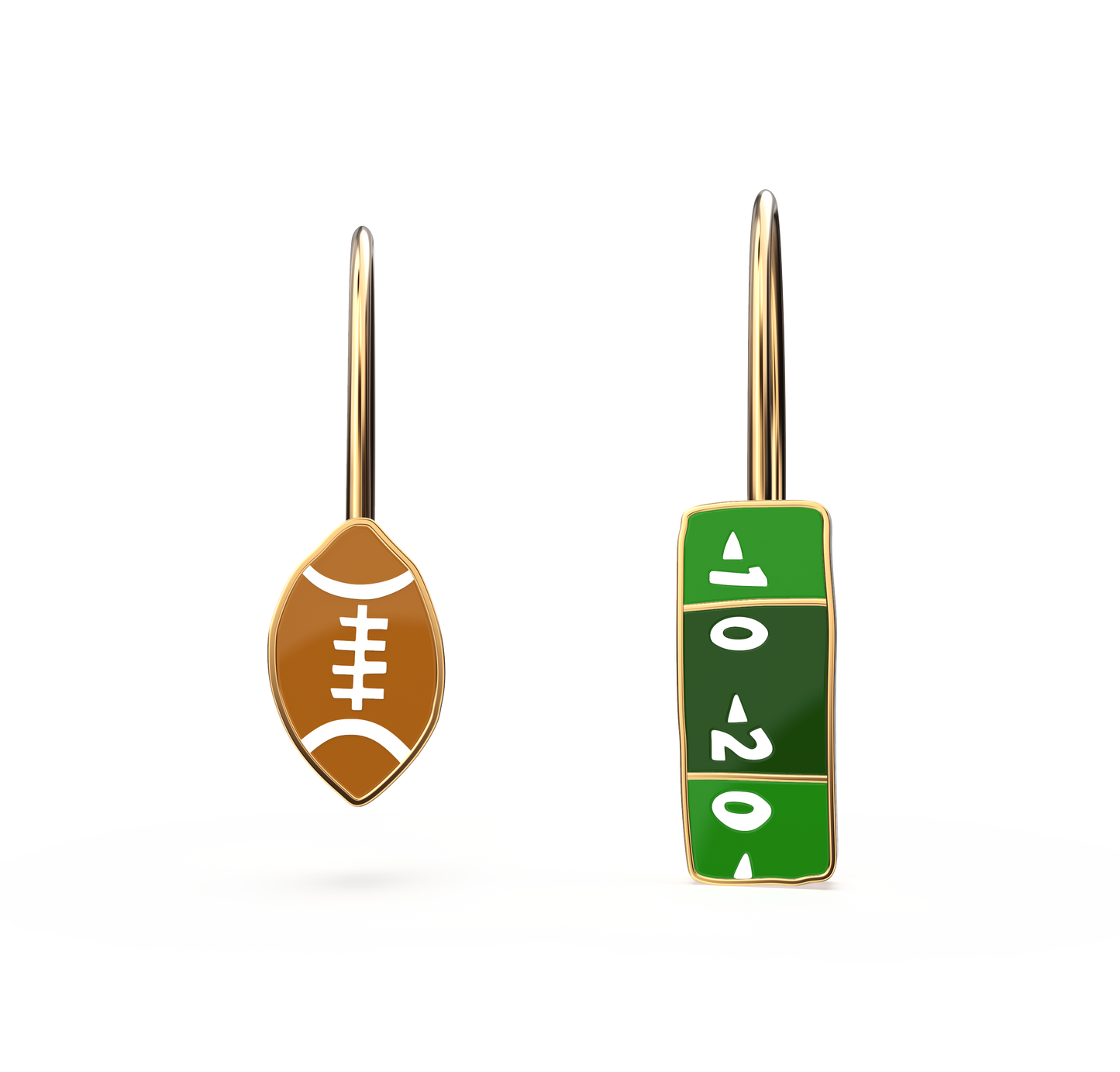 Football Fans Earrings - Gold Statement Super Bowl Jewelry