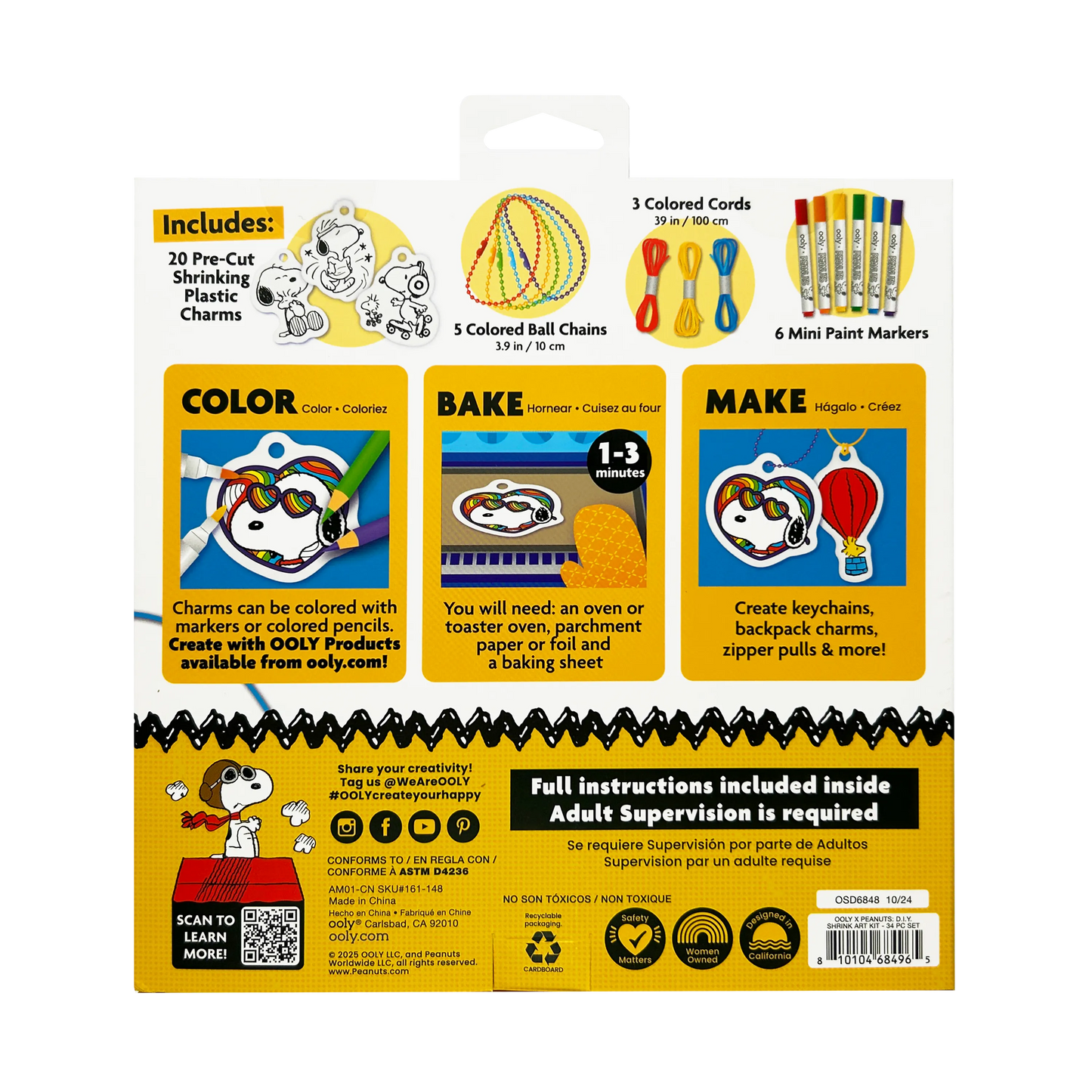 OOLY x Peanuts DIY Shrink Art Kit