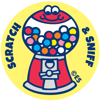 Bubble Gum Machine Scratch & Sniff Stickers