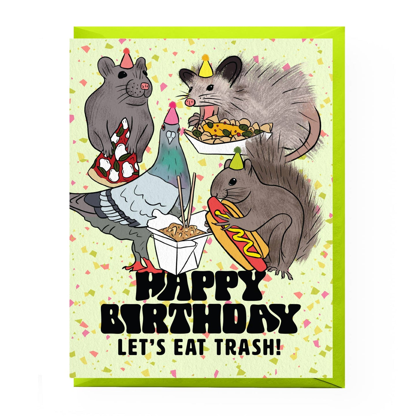 Trash Animals Birthday Card