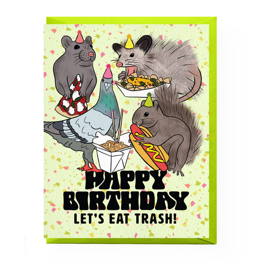 Trash Animals Birthday Card