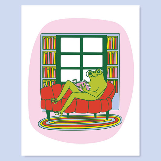 Reading Frog Print - 11 x 14