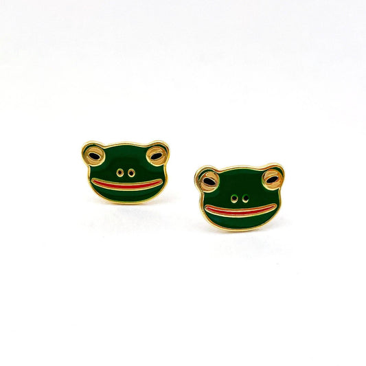 Frog Enamel Earrings