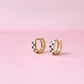 Checkered Huggie Earrings