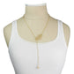 Honeycomb & Bee Gold Lariat Necklace