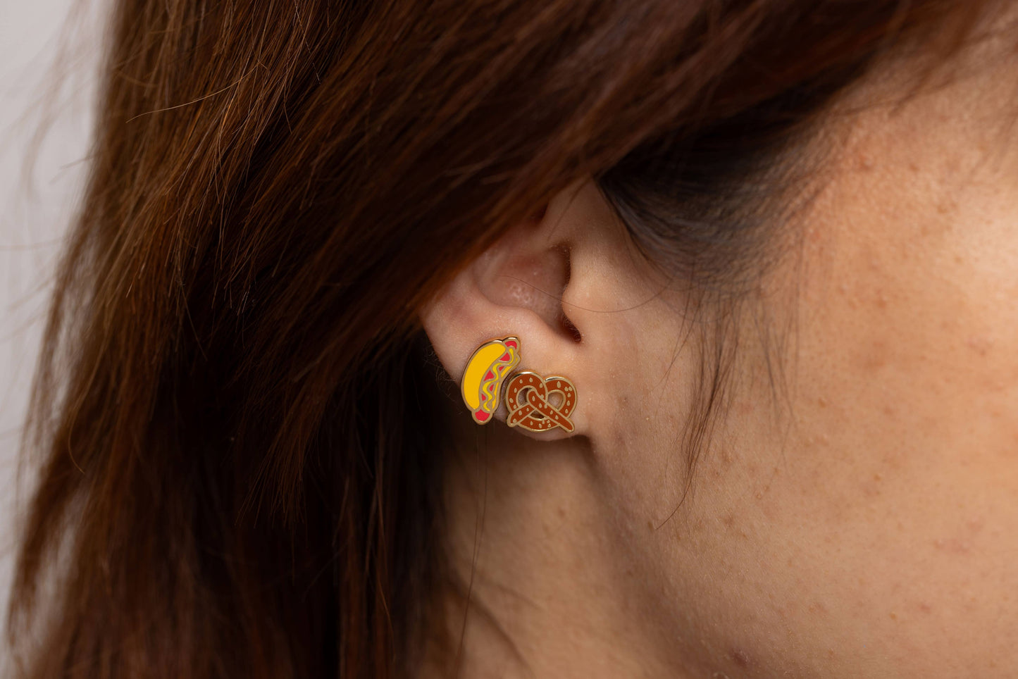 Hot Dog & Pretzel Earrings