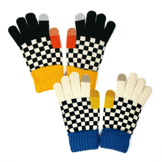 Color-Block Touchscreen Winter Gloves