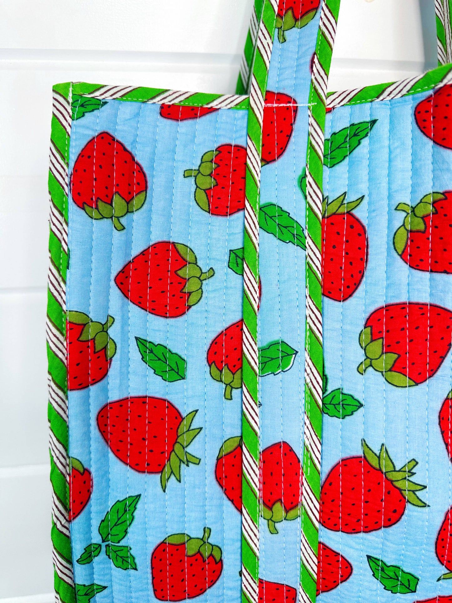 Blue Strawberry Bag Shopping Tote