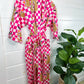 Checkered Pink Jaguar Women's Robe