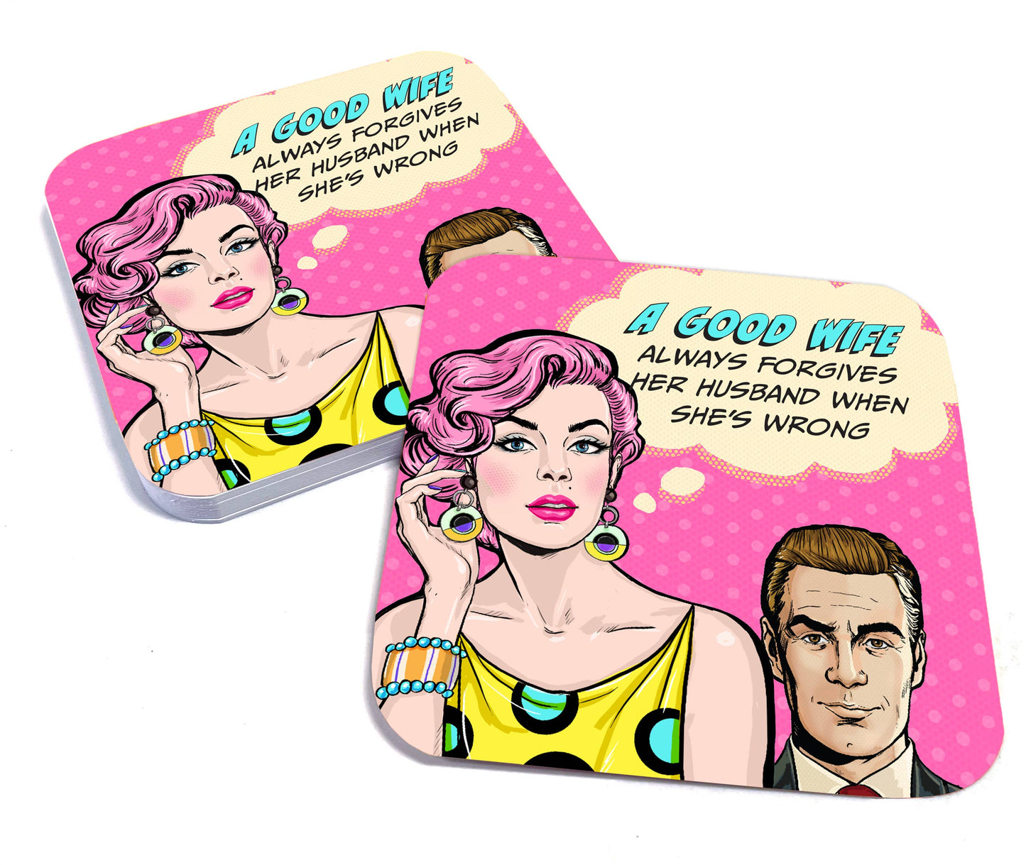 A Good Wife Forgives Her Husband Coaster Set