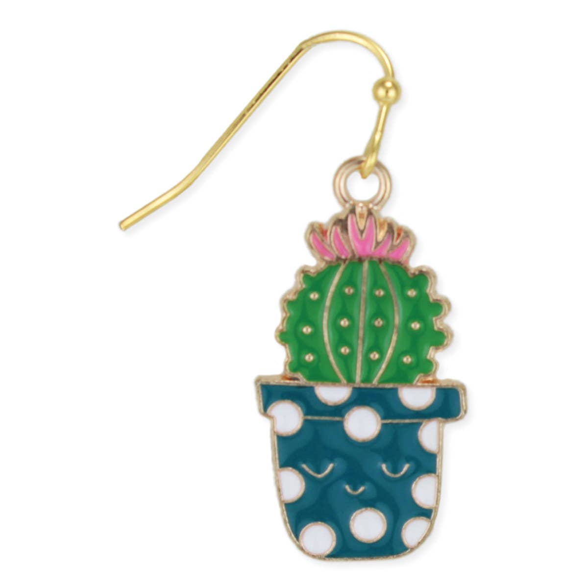Sweet Succulent Enamel Cactus Earrings