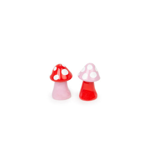 Pink Mushroom Salt & Pepper Shakers