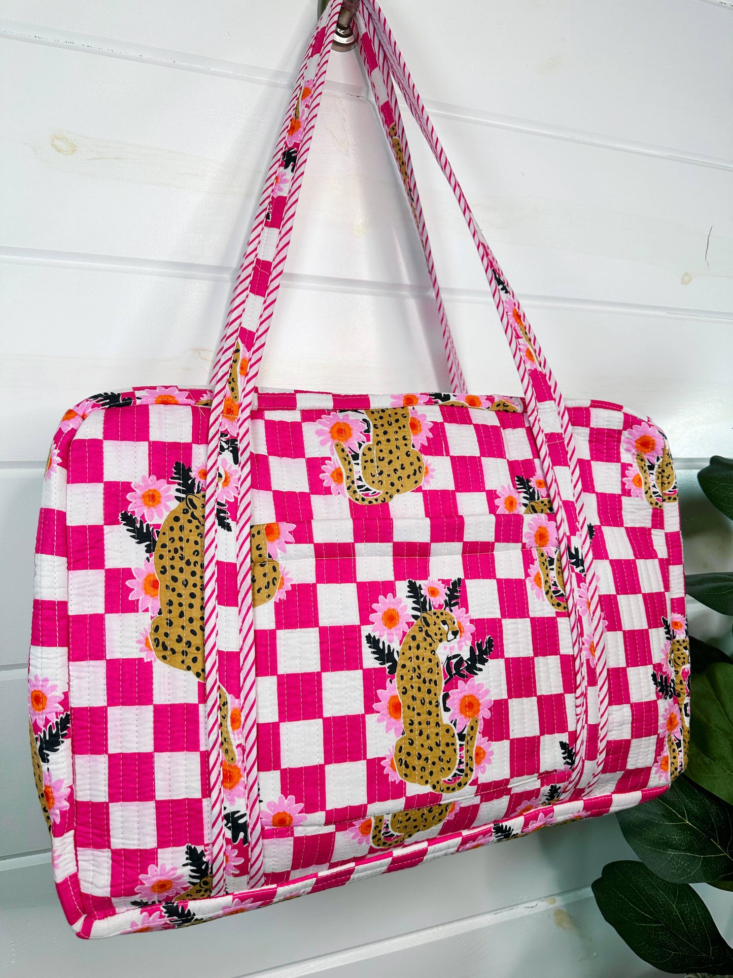 Checkered Jaguar Duffle Bag