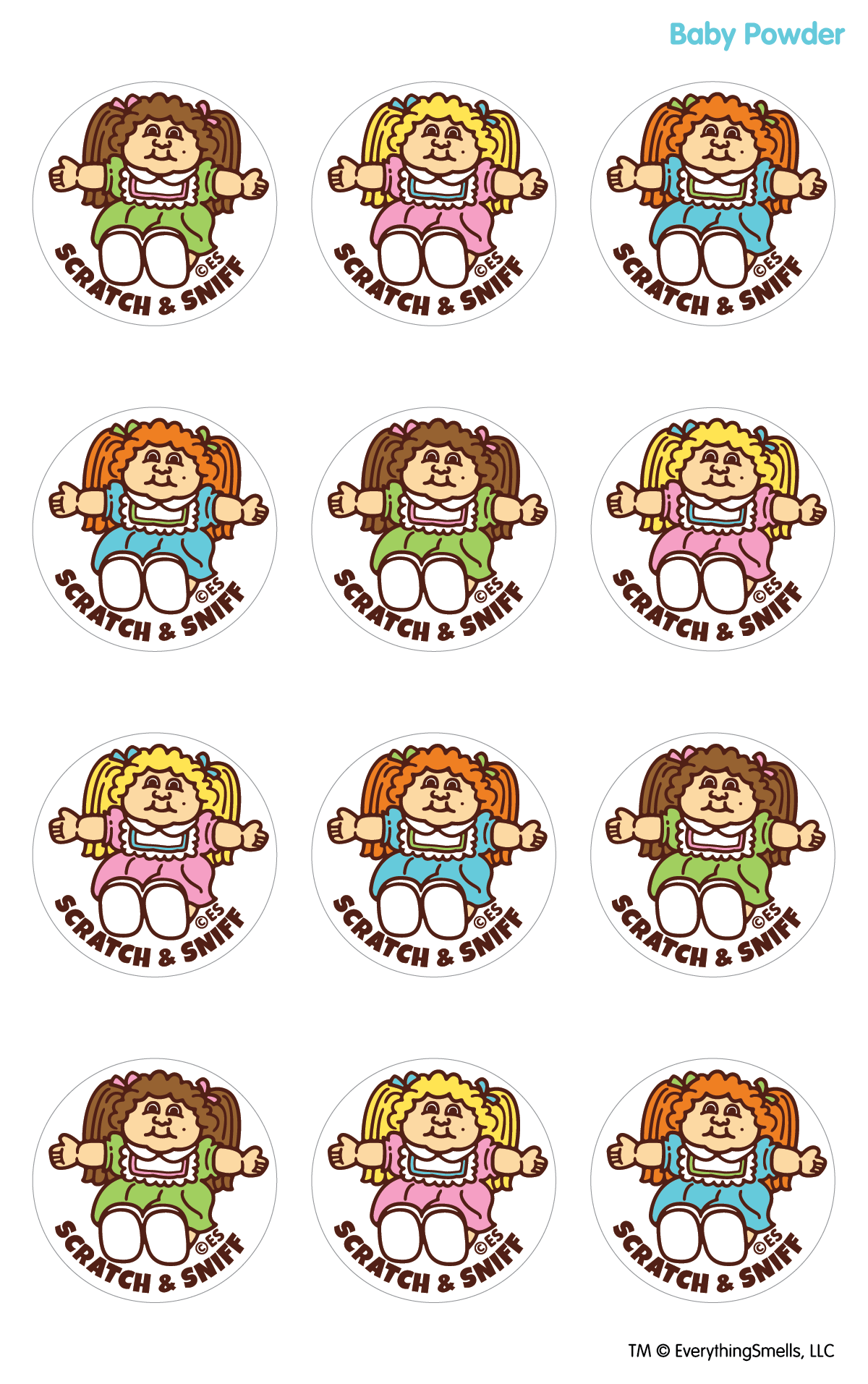 Baby Powder Doll Scratch & Sniff Stickers