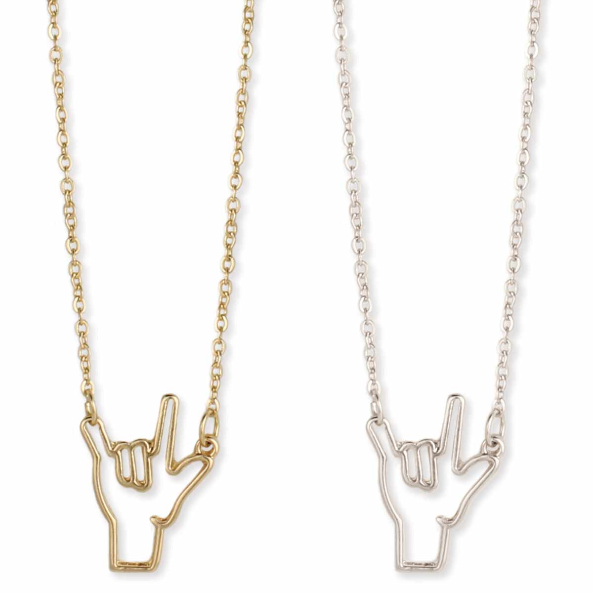 Signs of Love Sign Language Hand Love Necklace