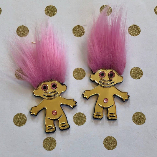 Pink Troll Earrings