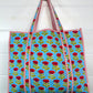 Quilted Tote Bag | Blue Floral Bag | Large Shopping Tote Bag