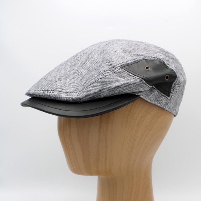 The Vented Solid Italian Linen Flat Cap by Hologramme Paris