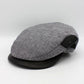 The Vented Solid Italian Linen Flat Cap by Hologramme Paris