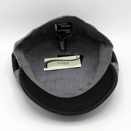 The Vented Solid Italian Linen Flat Cap by Hologramme Paris