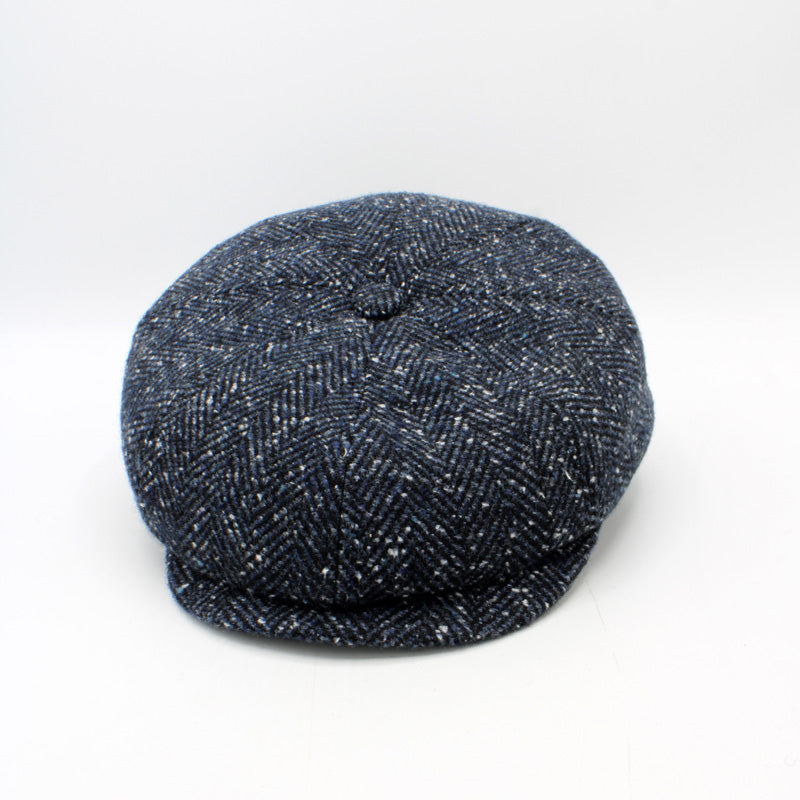 The "Blue Fleck Herringbone" Newsboy Cap by Hologramme Paris