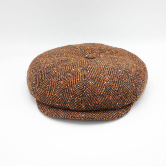 The Brick Red Fleck Herringbone Newsboy Cap by Hologramme Paris