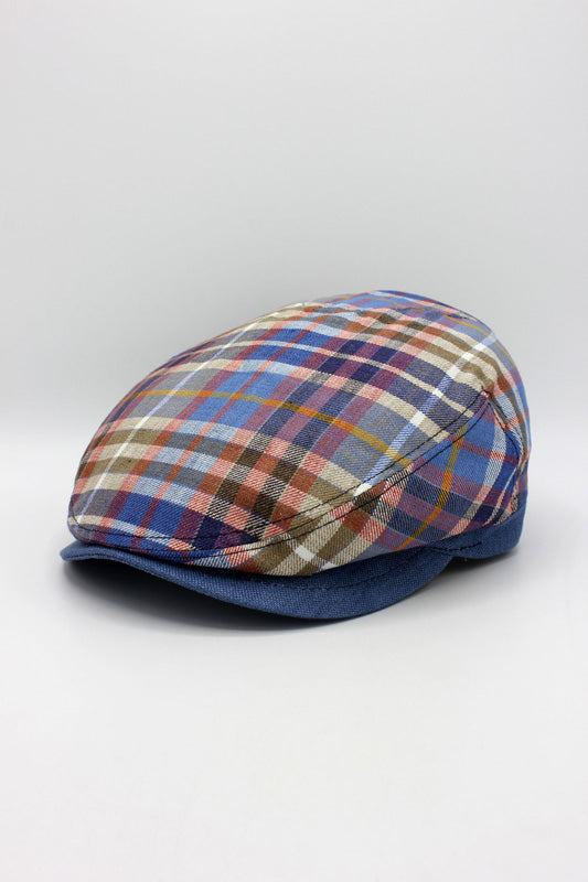 The Summer Plaid Italian Linen Cap by Hologramme Paris