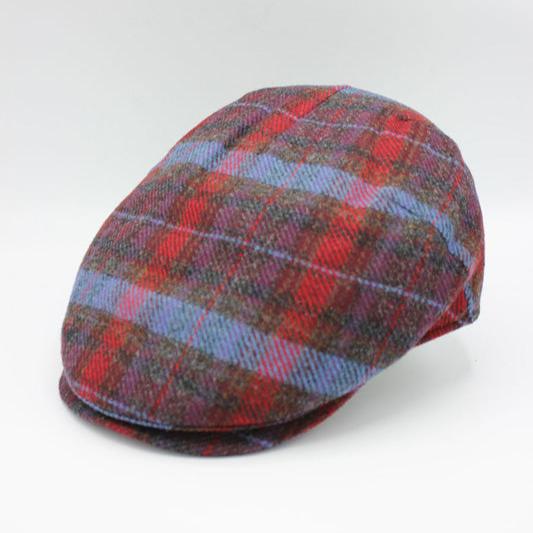 The "Red and Blue Tartan" - Merino Wool Pub Cap by Hologramme Paris