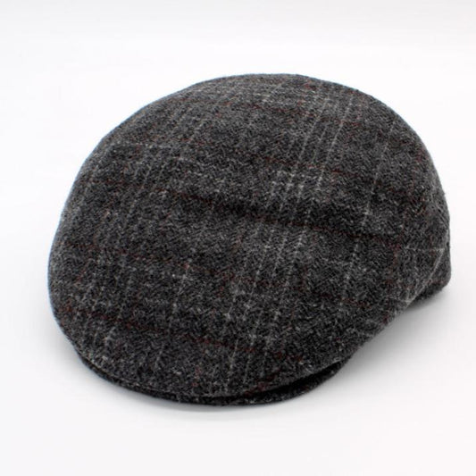 The "Gray and White Plaid" Wool Flat Cap by Hologramme Paris - HOLIDAY SPECIAL