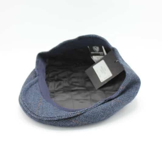 The "Blue Check Bone"  Pub Cap by Hologramme Paris