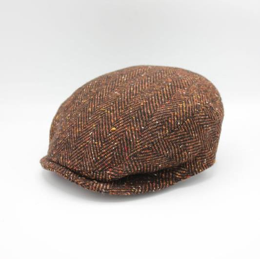 The Rusty Herringbone Flat Cap by Hologramme Paris