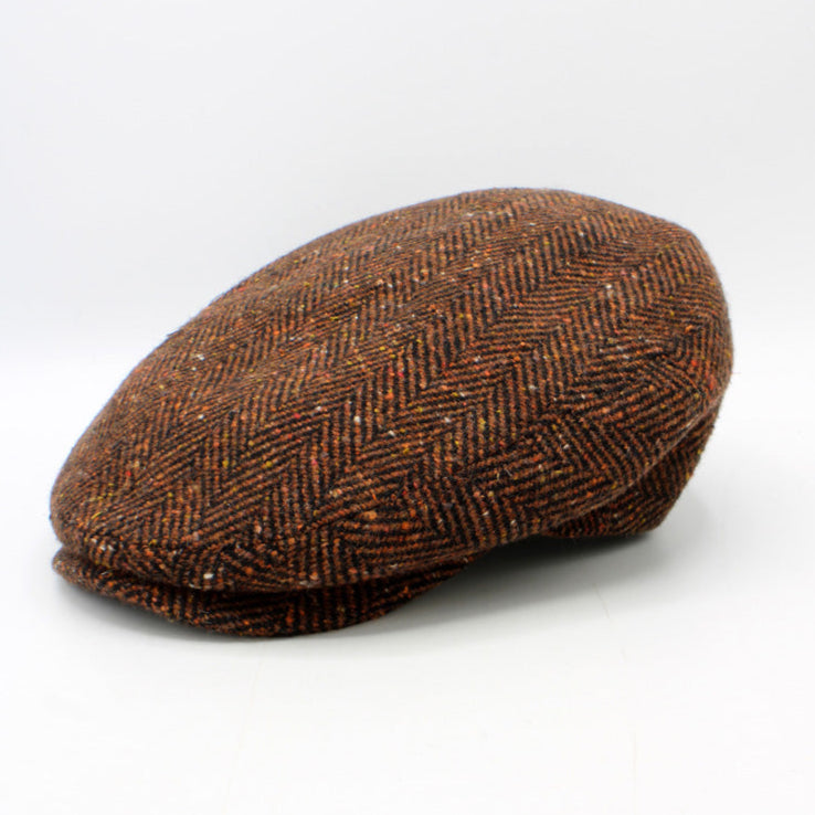 The Brick Red Herringbone Flat Cap by Hologramme Paris