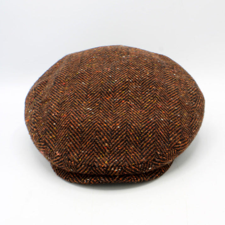 The Brick Red Herringbone Flat Cap by Hologramme Paris