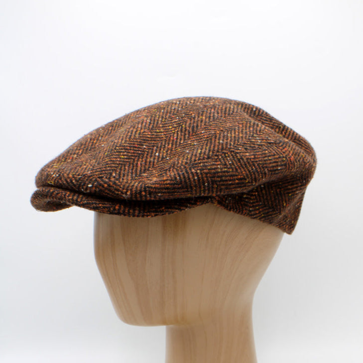 The Brick Red Herringbone Flat Cap by Hologramme Paris