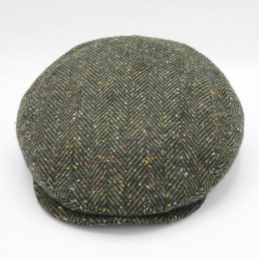 The Irish Green Herringbone Wool Flat Cap by Hologramme Paris