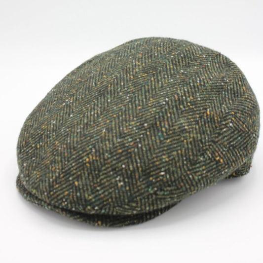 The Irish Green Herringbone Wool Flat Cap by Hologramme Paris