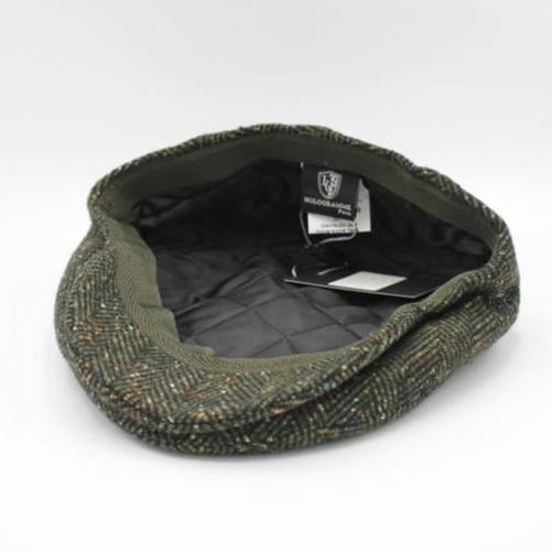 The Irish Green Herringbone Wool Flat Cap by Hologramme Paris