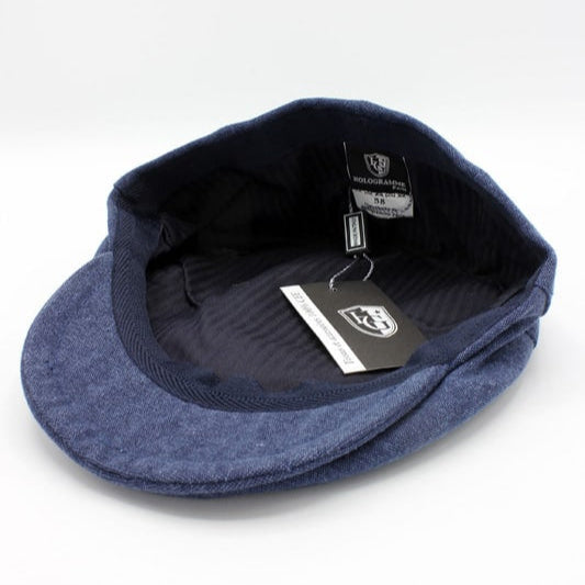 The "Bootlegger" - Denim Summer Flat Cap by Hologramme Paris
