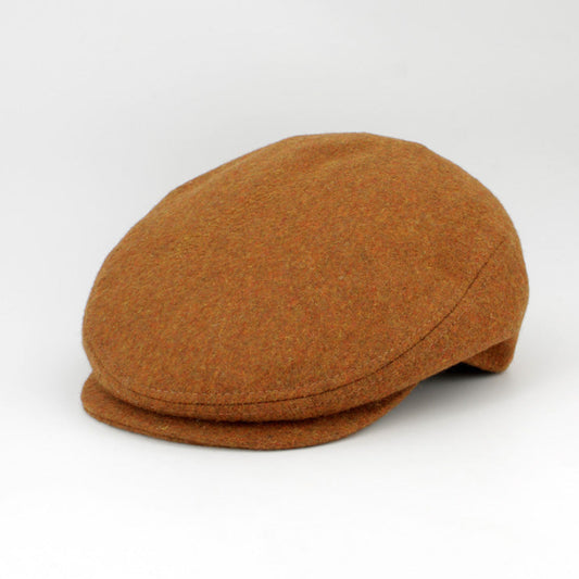 The Duke Copper Orange Flat cap by Hologramme paris, made in Italy for FunkyBrims.