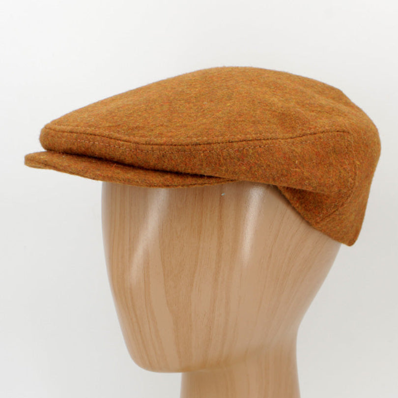 The Duke Copper Orange Flat cap by Hologramme paris, made in Italy for FunkyBrims.