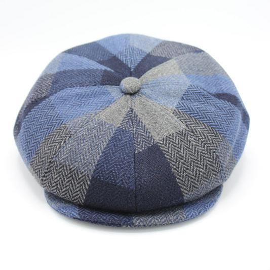 The "FunkyBrims Blue Tweed" Newsboy Cap by Hologramme Paris