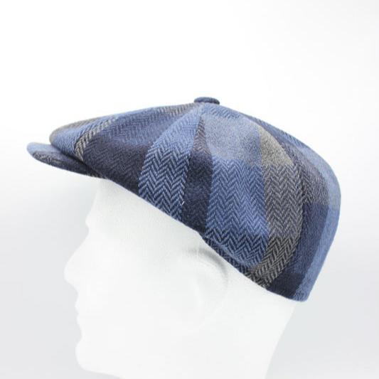 The "FunkyBrims Blue Tweed" Newsboy Cap by Hologramme Paris